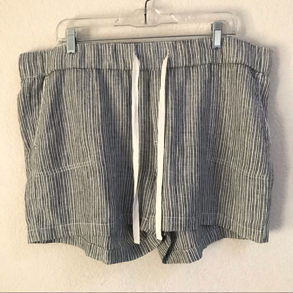 Caslon striped linen drawstring shorts XL‎